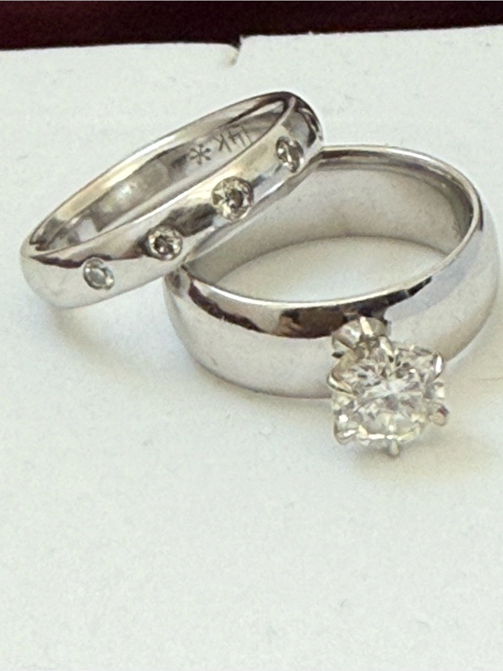 1.01 CT Natural Diamond Bridal Set , White Gold 14k size 7.5